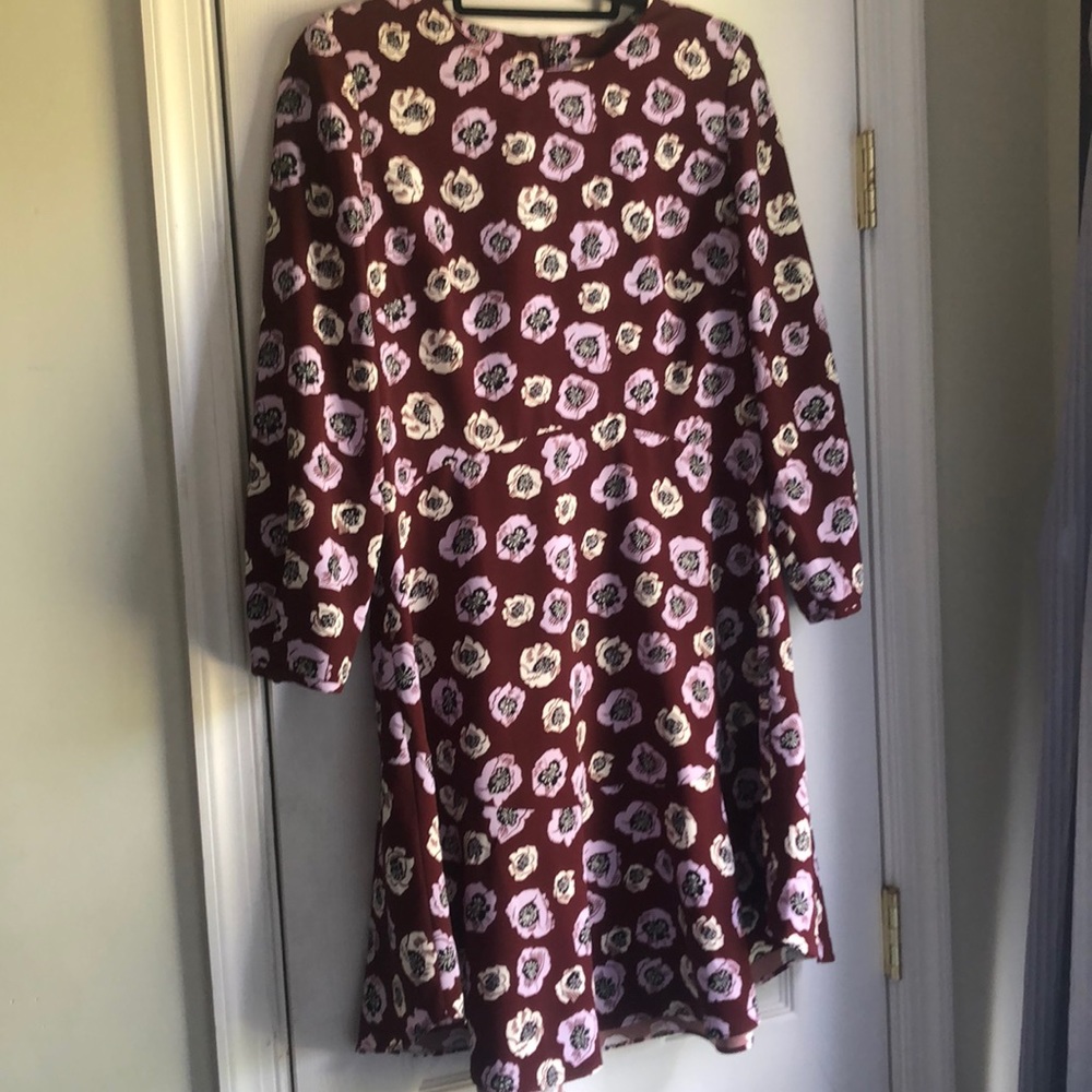 Flattering fit and flare long sleeve dress